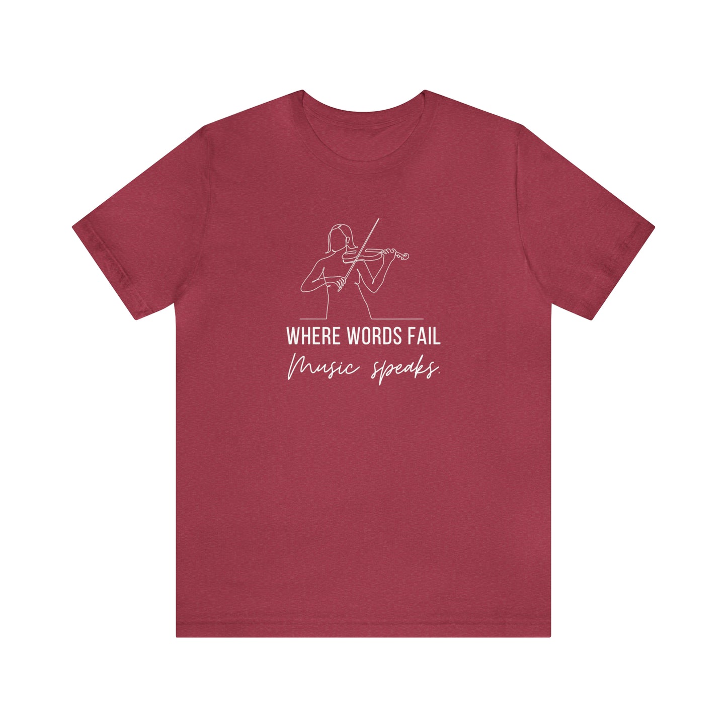 Music Speaks Violin Female Tee Dark Colors