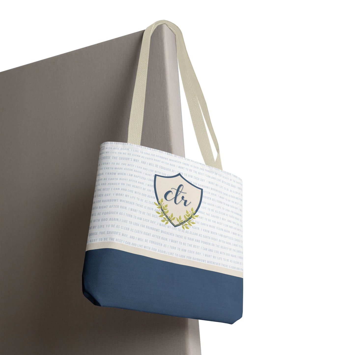 CTR Blue Baptism Primary Tote Bag - Choose the Right LDS  scripture Baptism Bag