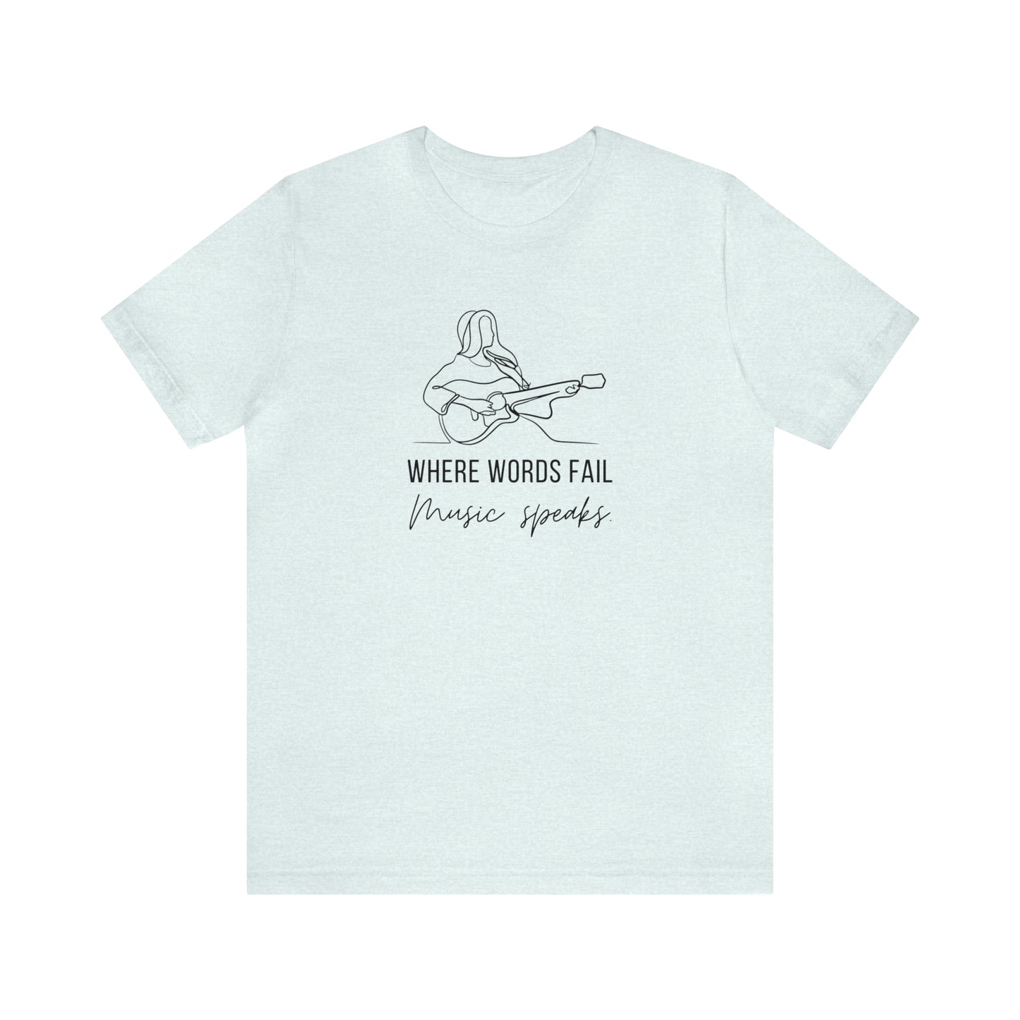 Music Speaks Guitar Female Tee Light Colors