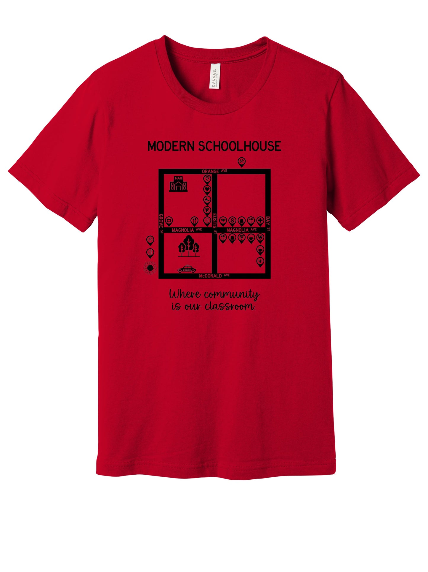 Modern Schoolhouse 2025/2026 Community Support Yellow Youth/Adult Crew Neck Tee