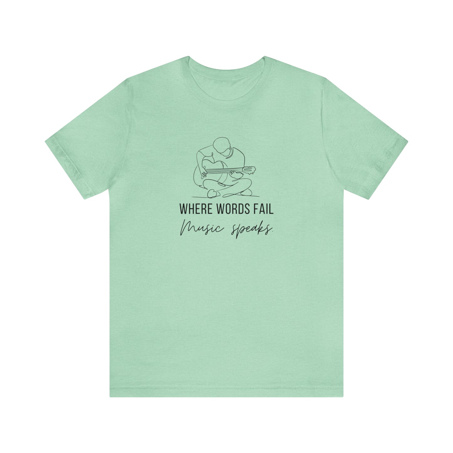 Music Speaks Guitar Male Tee Light Colors