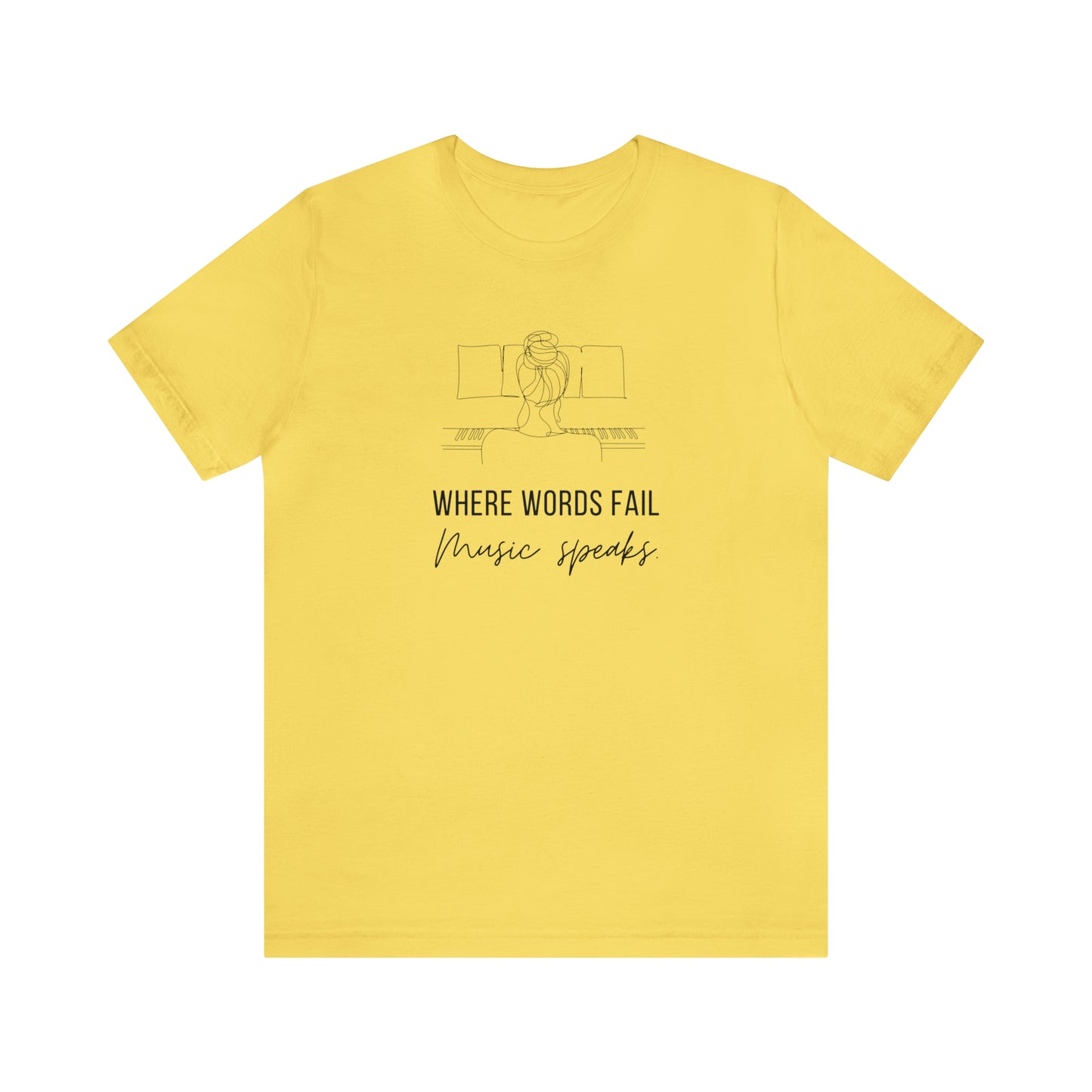 Music Speaks Piano Female Tee Light Colors