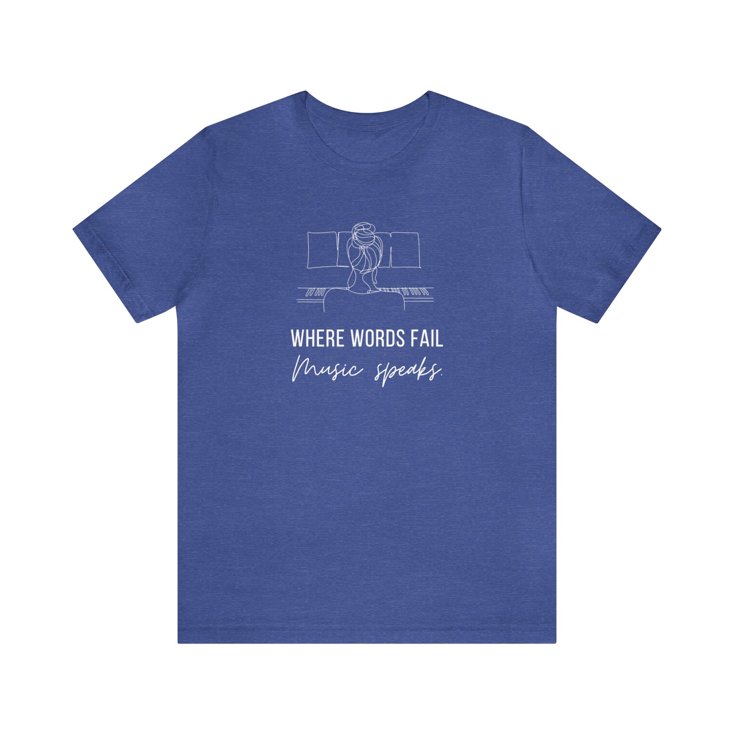Music Speaks Piano Female Tee Dark Colors