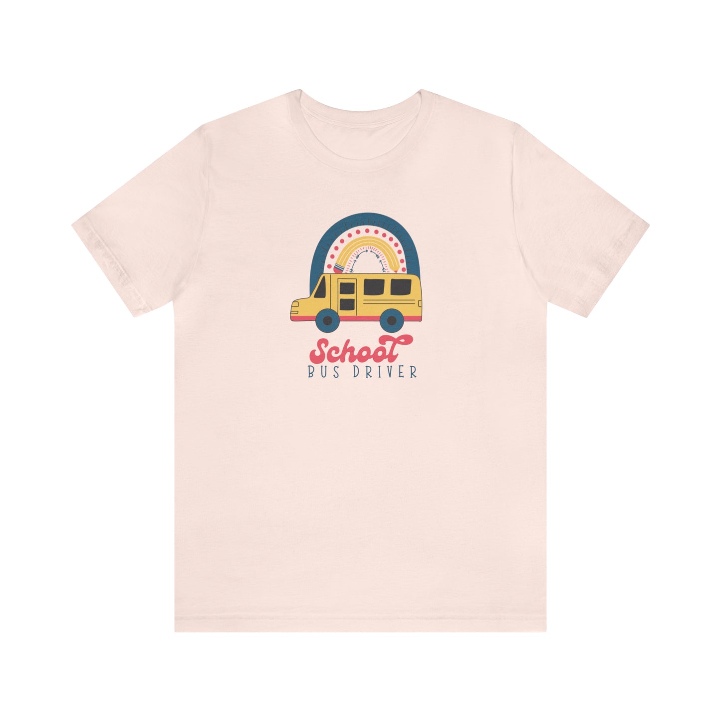 School Bus Driver Rainbow Tee