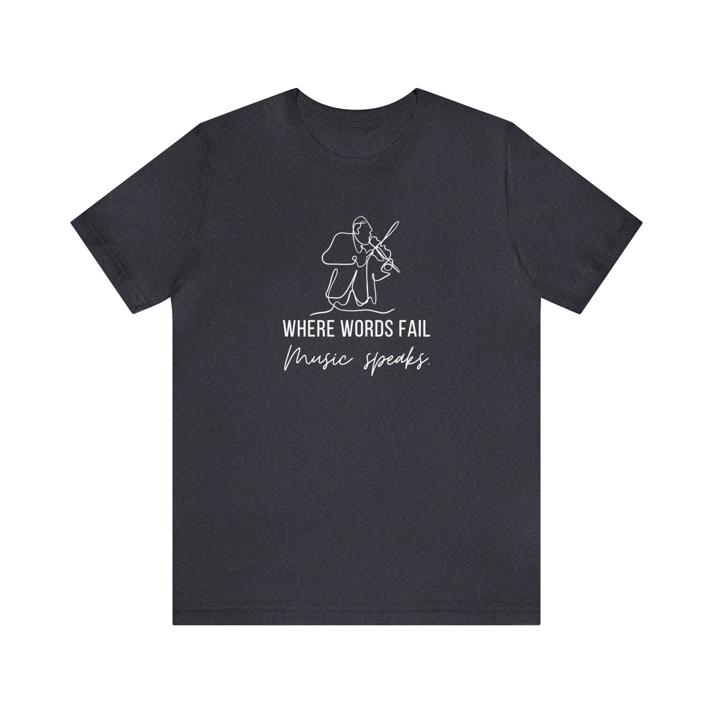 Music Speaks Violin Male Tee Dark Colors