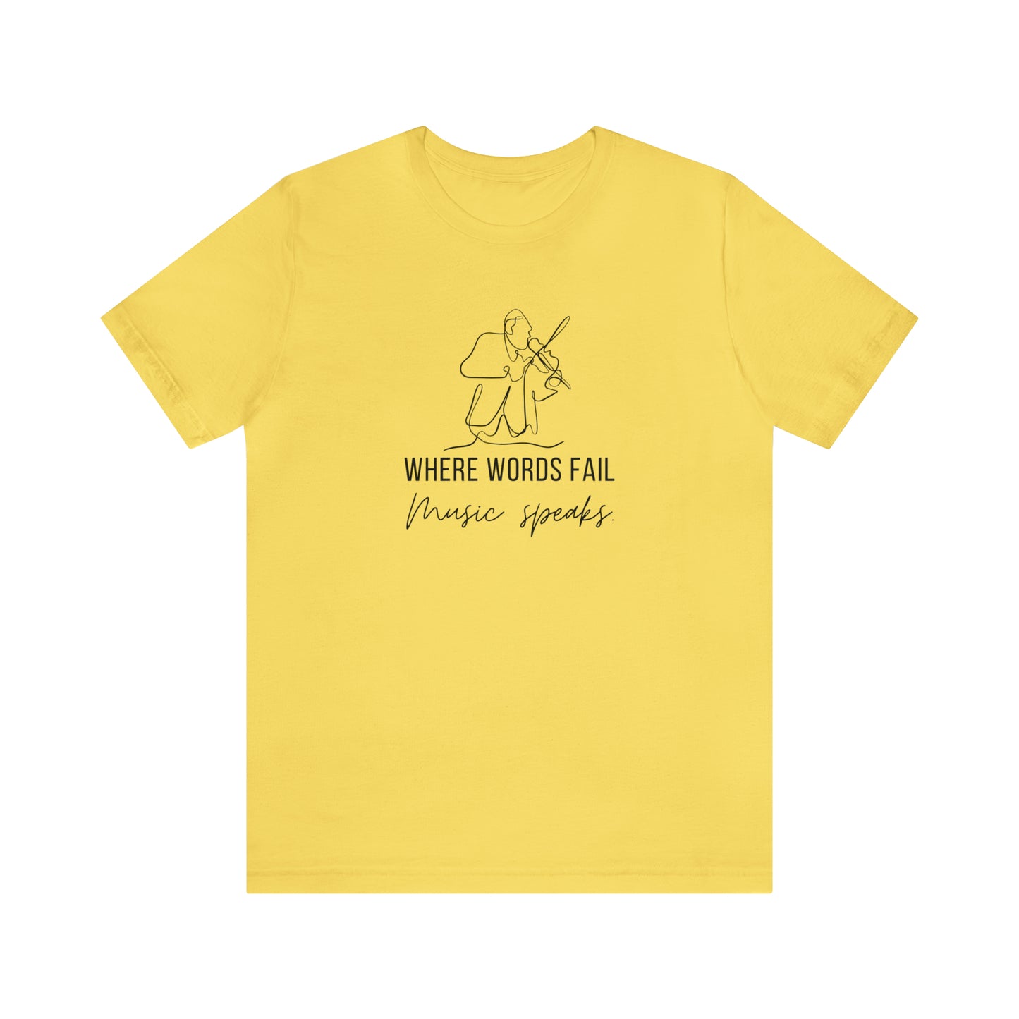 Music Speaks Violin Male Tee Light Colors