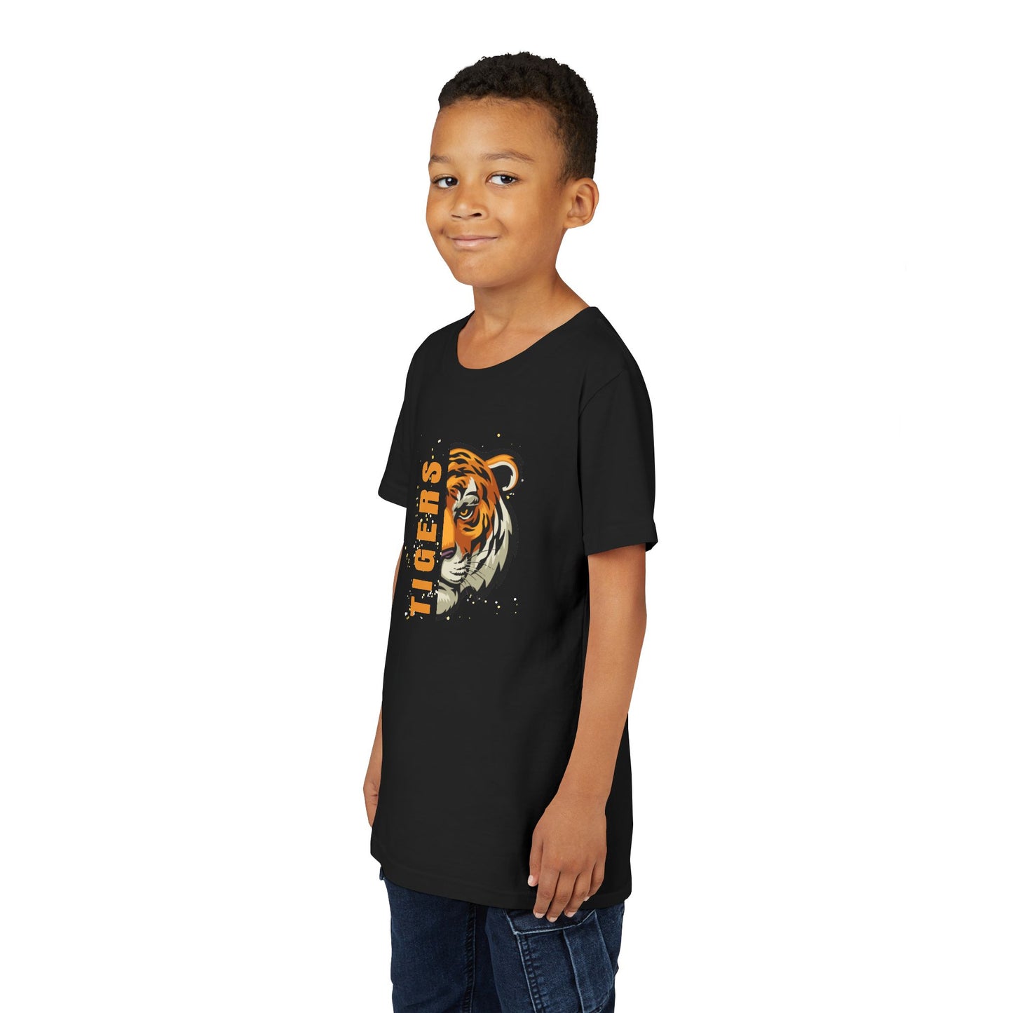 Youth Short Sleeve T-Shirt - Team School Mascots Tigers Print