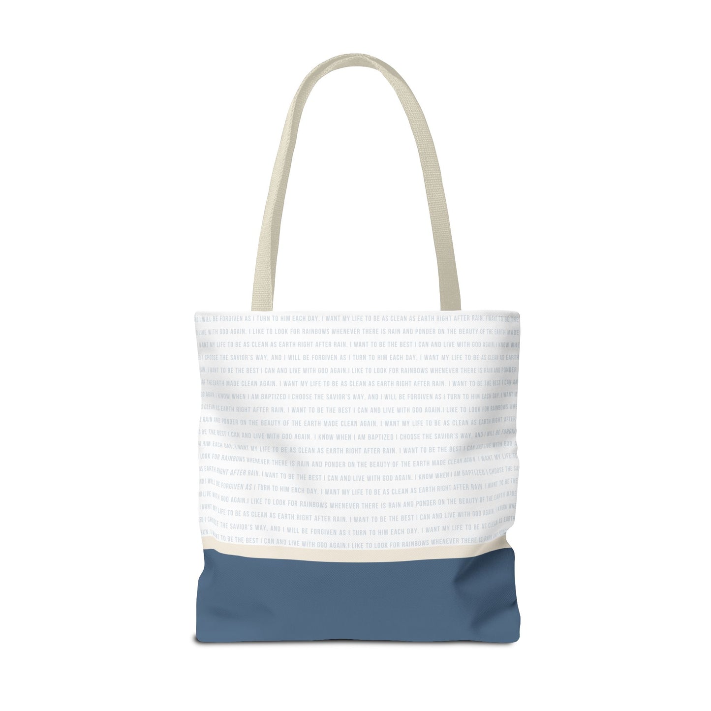 CTR Blue Baptism Primary Tote Bag - Choose the Right LDS  scripture Baptism Bag