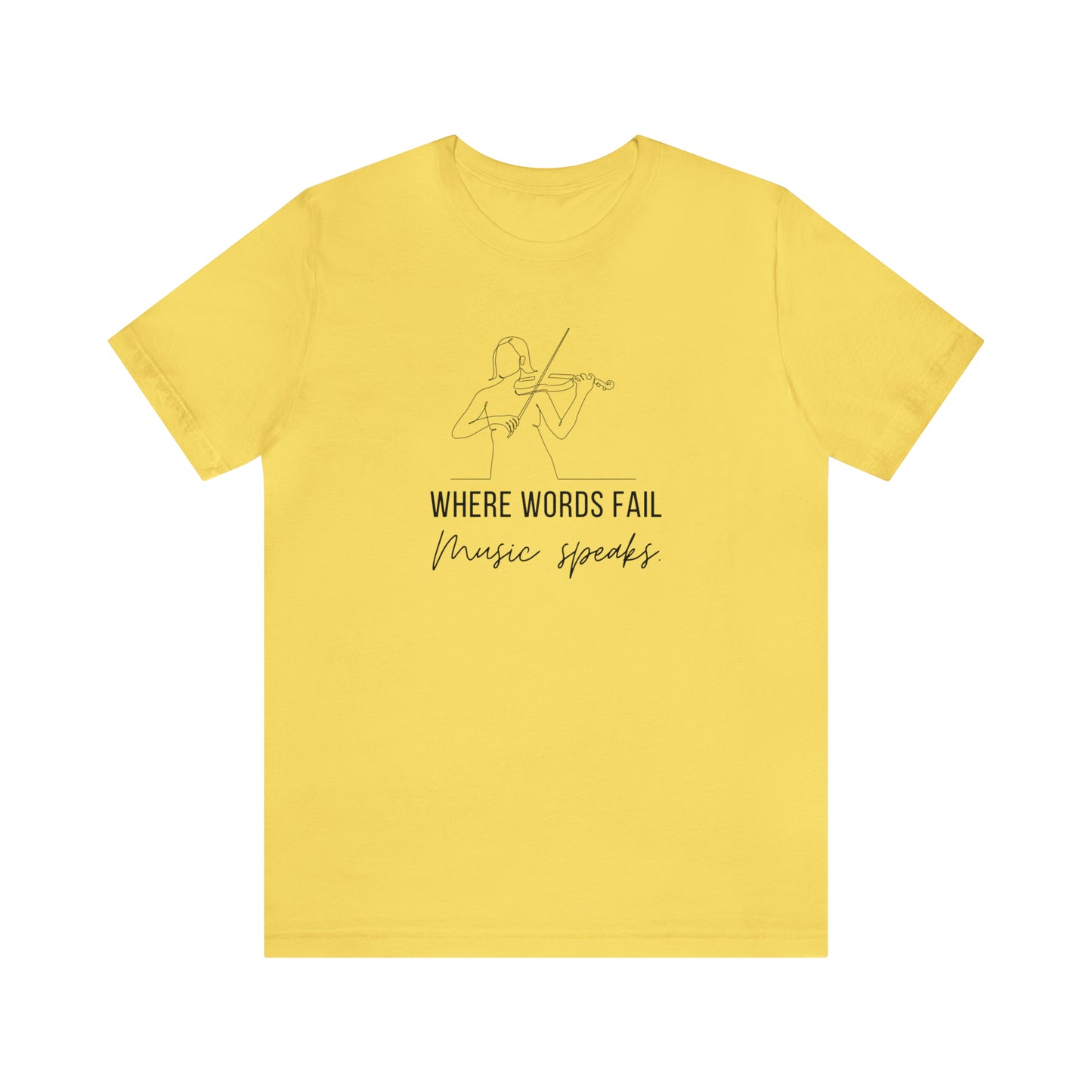 Music Speaks Violin Female Tee Light Colors