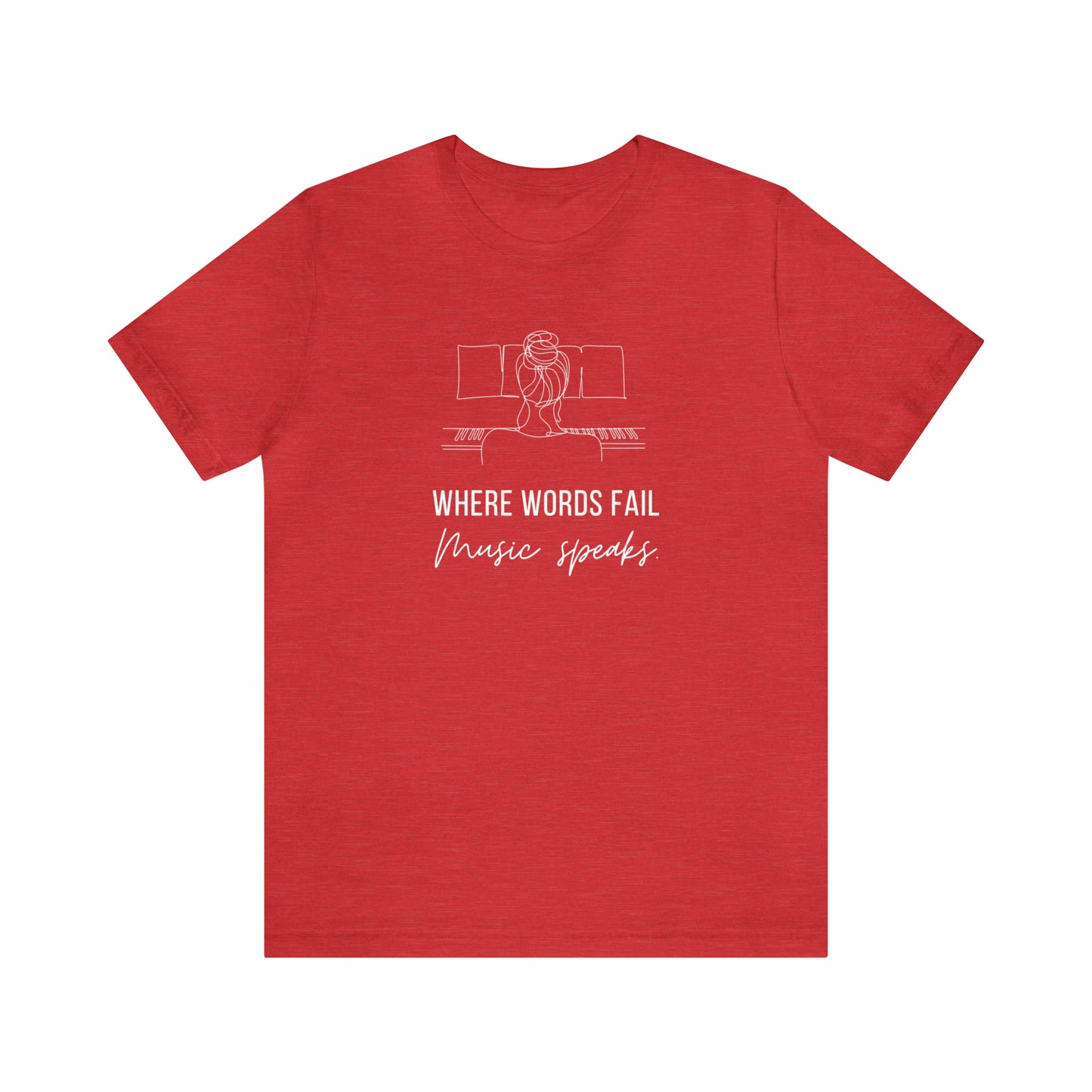 Music Speaks Piano Female Tee Dark Colors