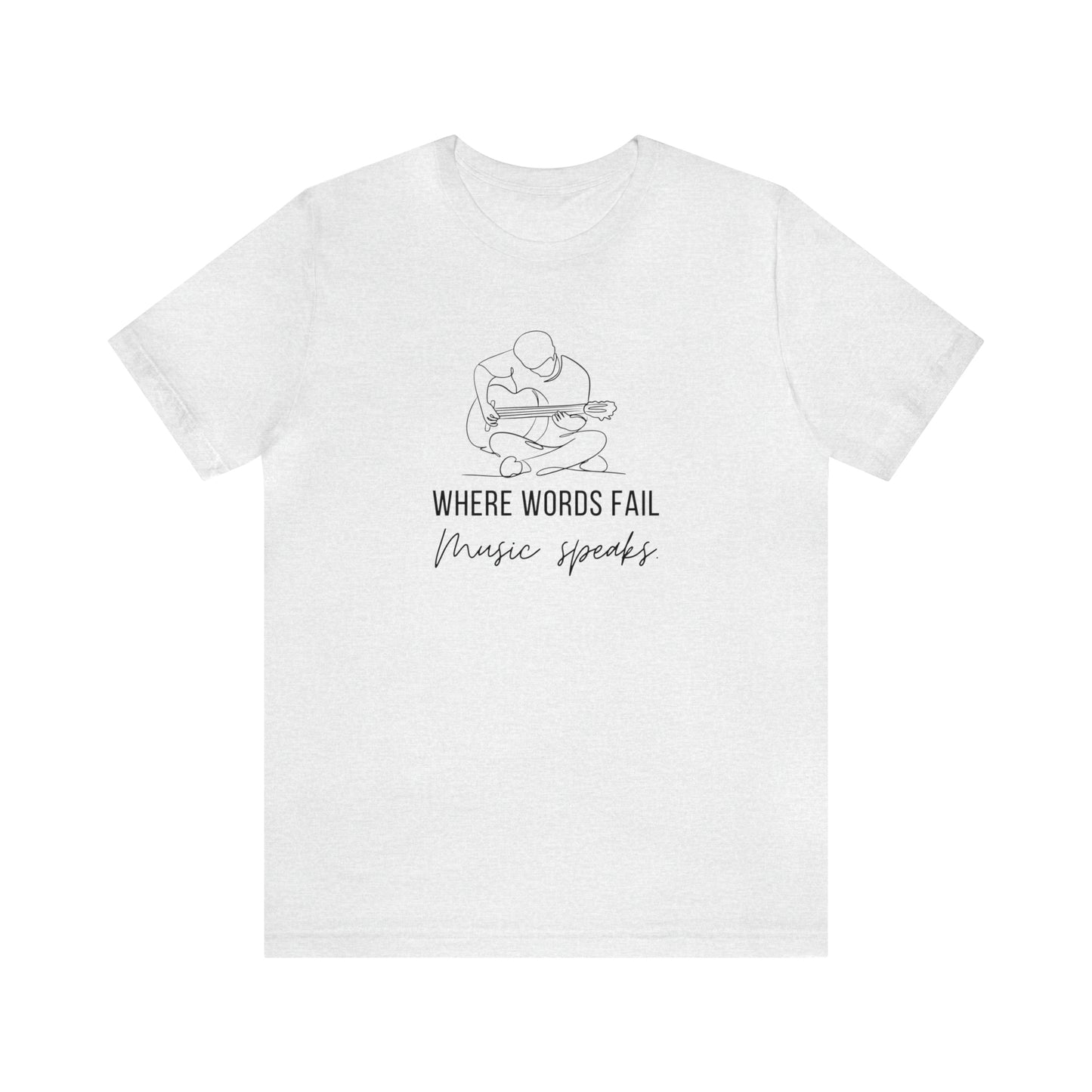 Music Speaks Guitar Male Tee Light Colors