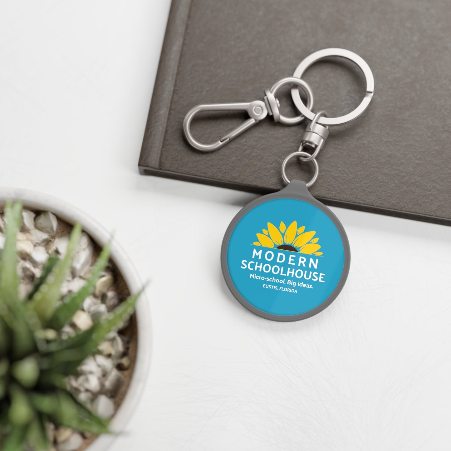 Modern Schoolhouse Keyring Tag