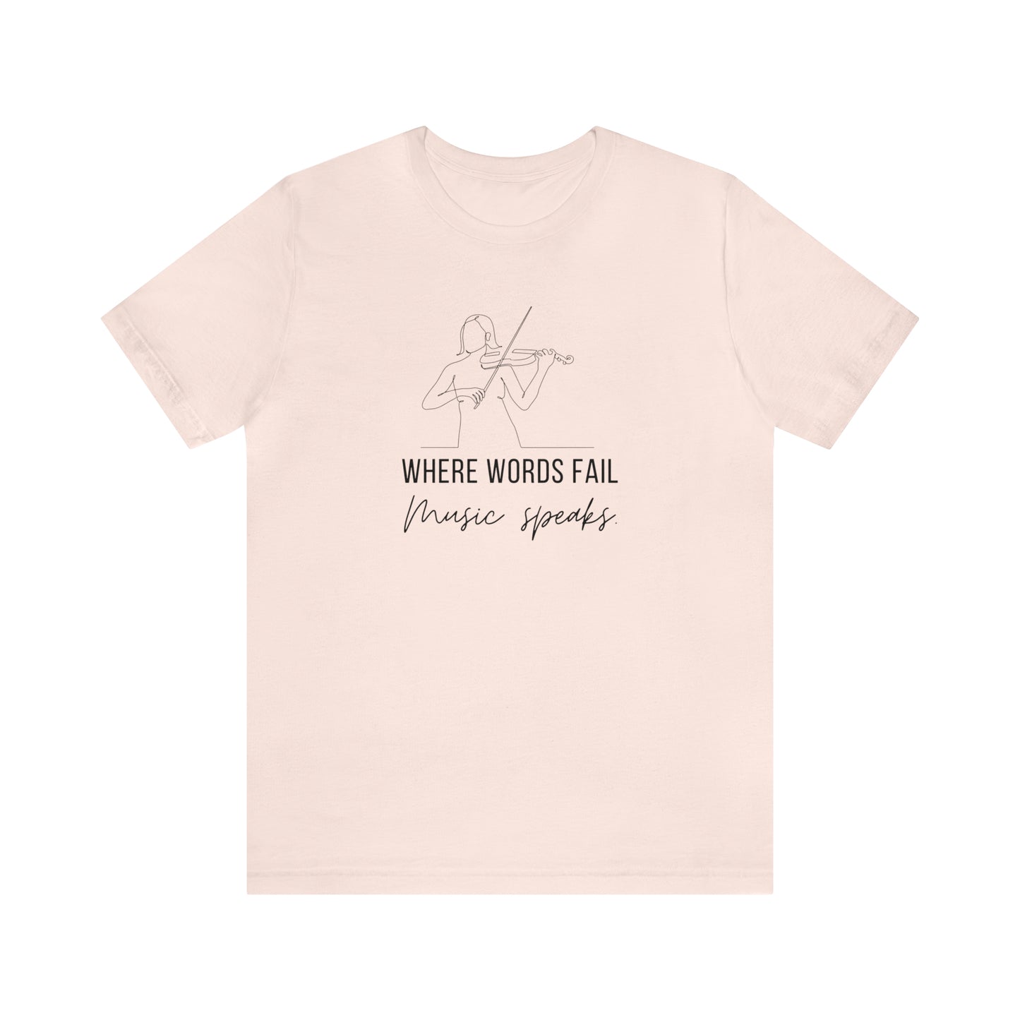 Music Speaks Violin Female Tee Light Colors
