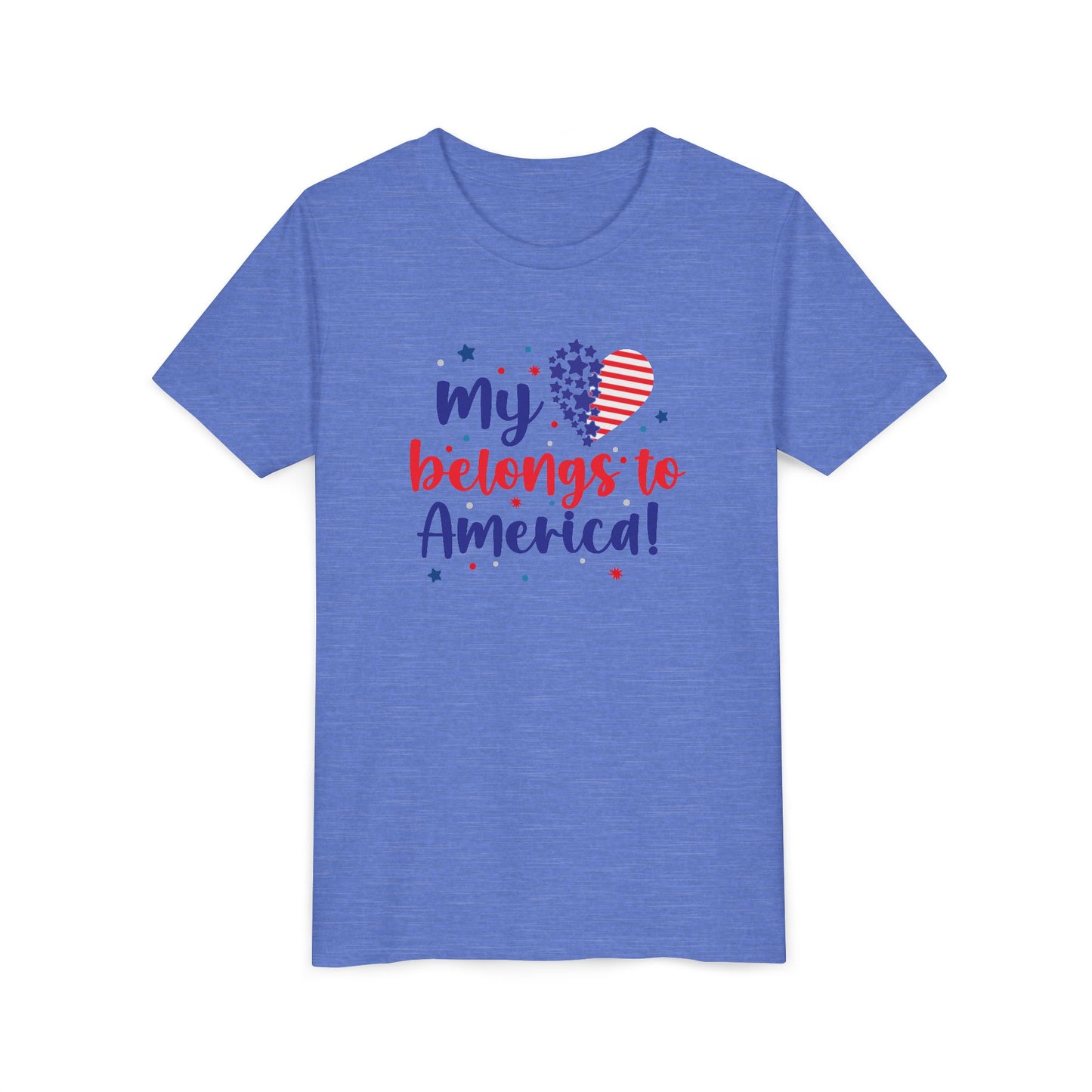 Patriotic Youth Tee — "My Heart Belongs to America"