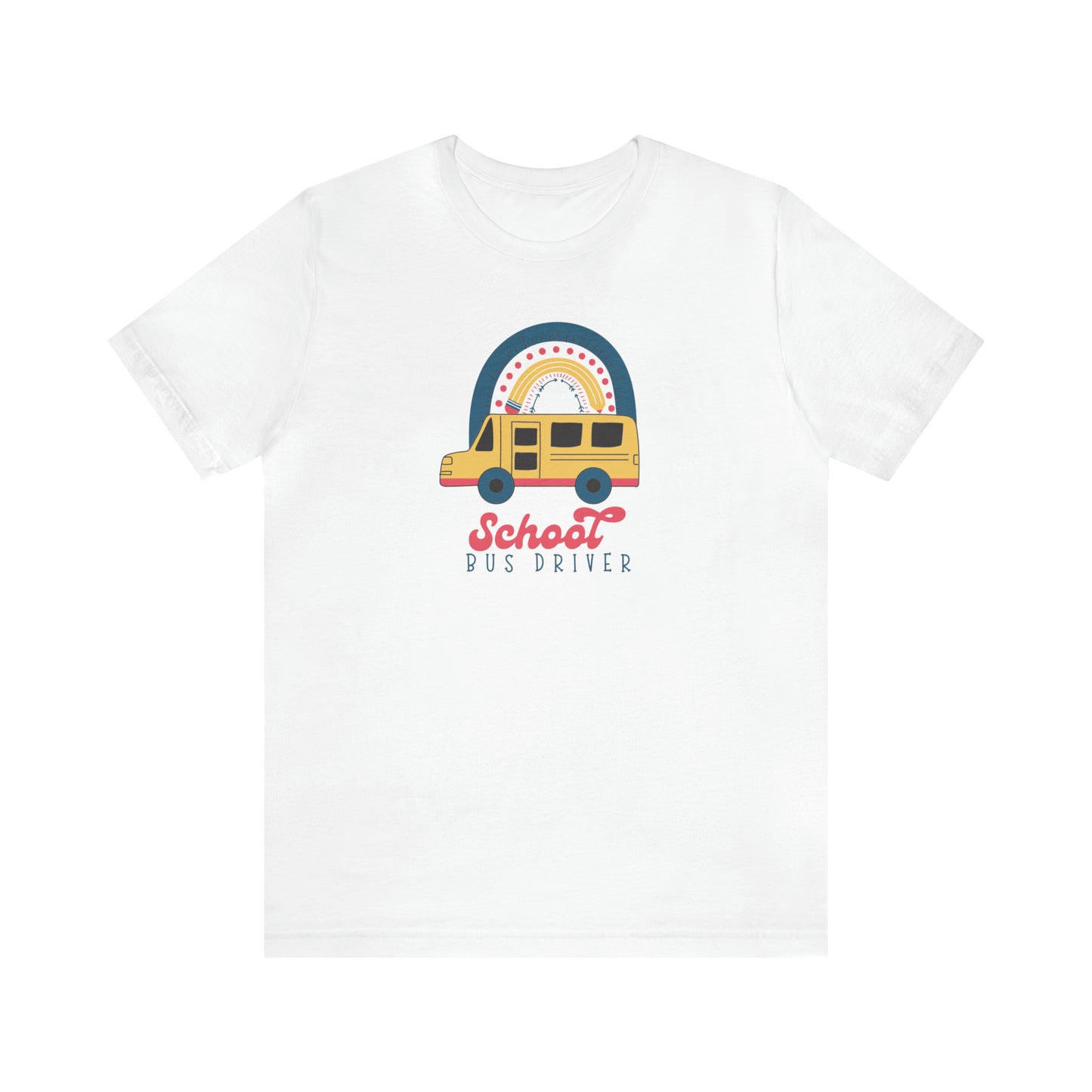 School Bus Driver Rainbow Tee