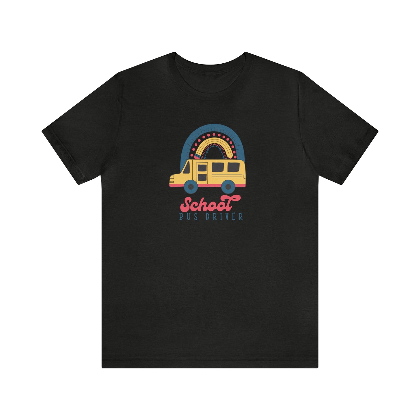School Bus Driver Rainbow Tee