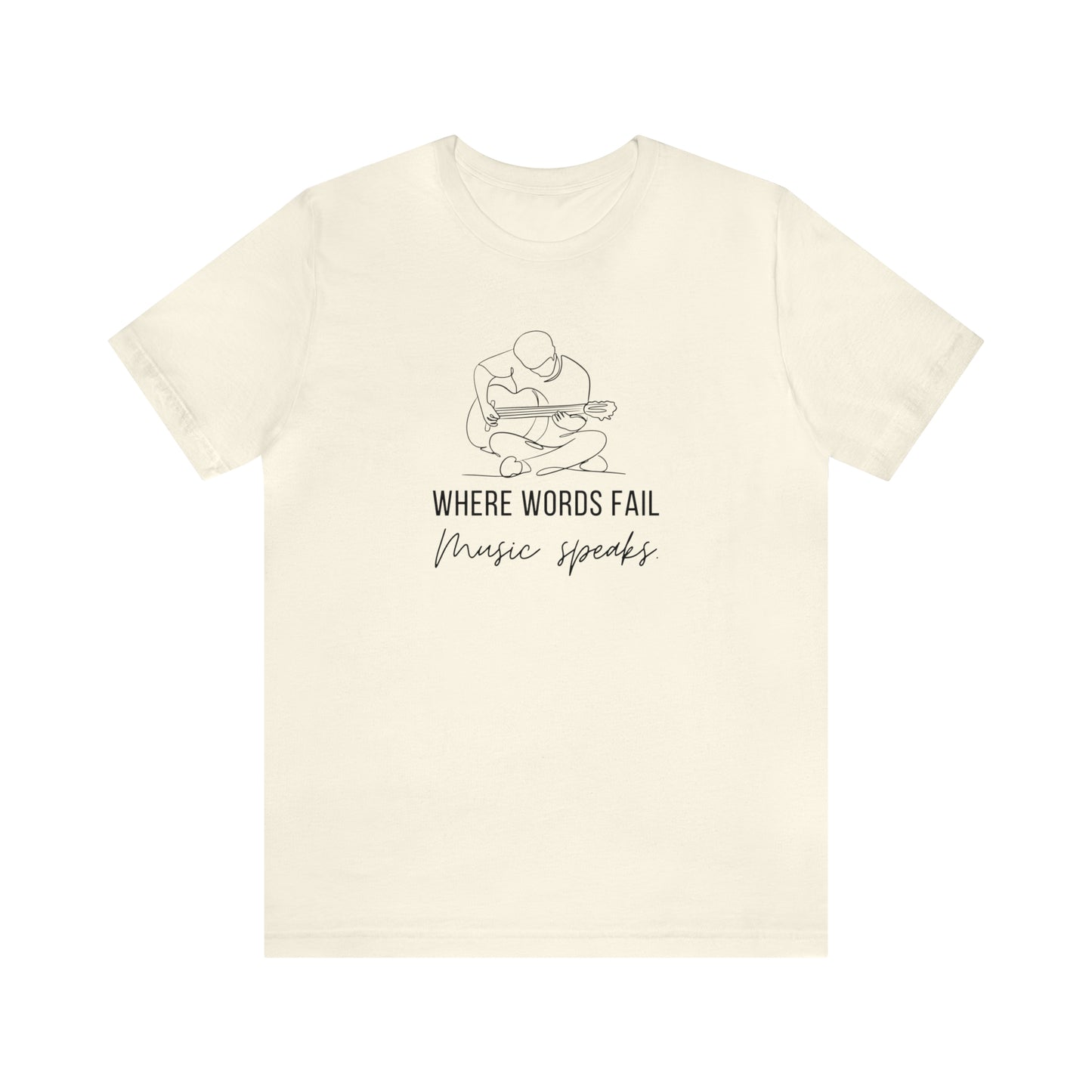 Music Speaks Guitar Male Tee Light Colors