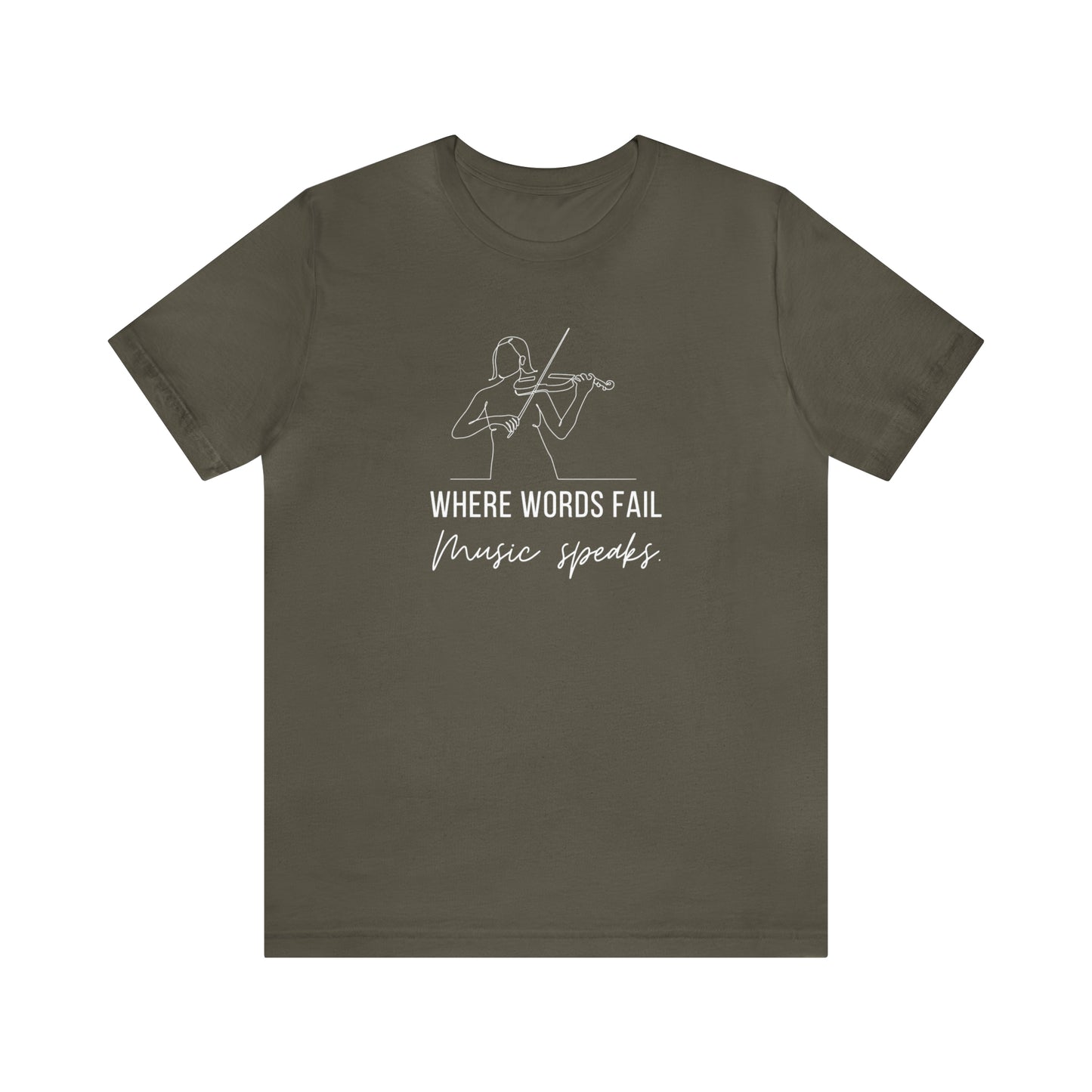 Music Speaks Violin Female Tee Dark Colors