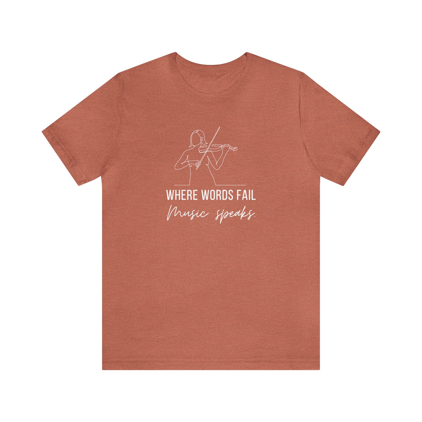 Music Speaks Violin Female Tee Dark Colors