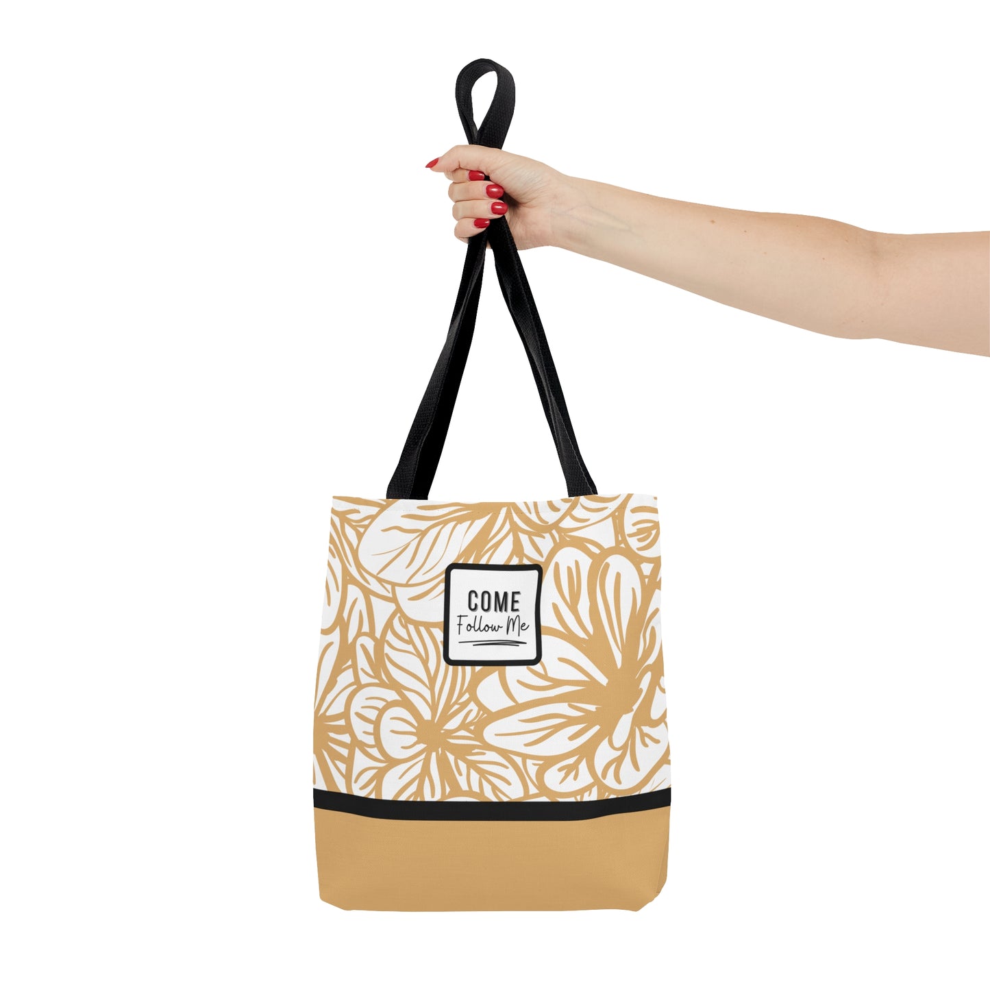 LDS Christian Scripture Church Tote Bag Mustard Floral