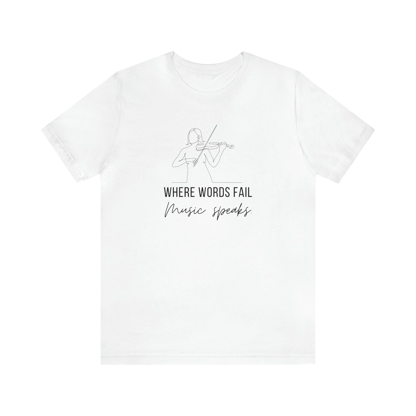 Music Speaks Violin Female Tee Light Colors