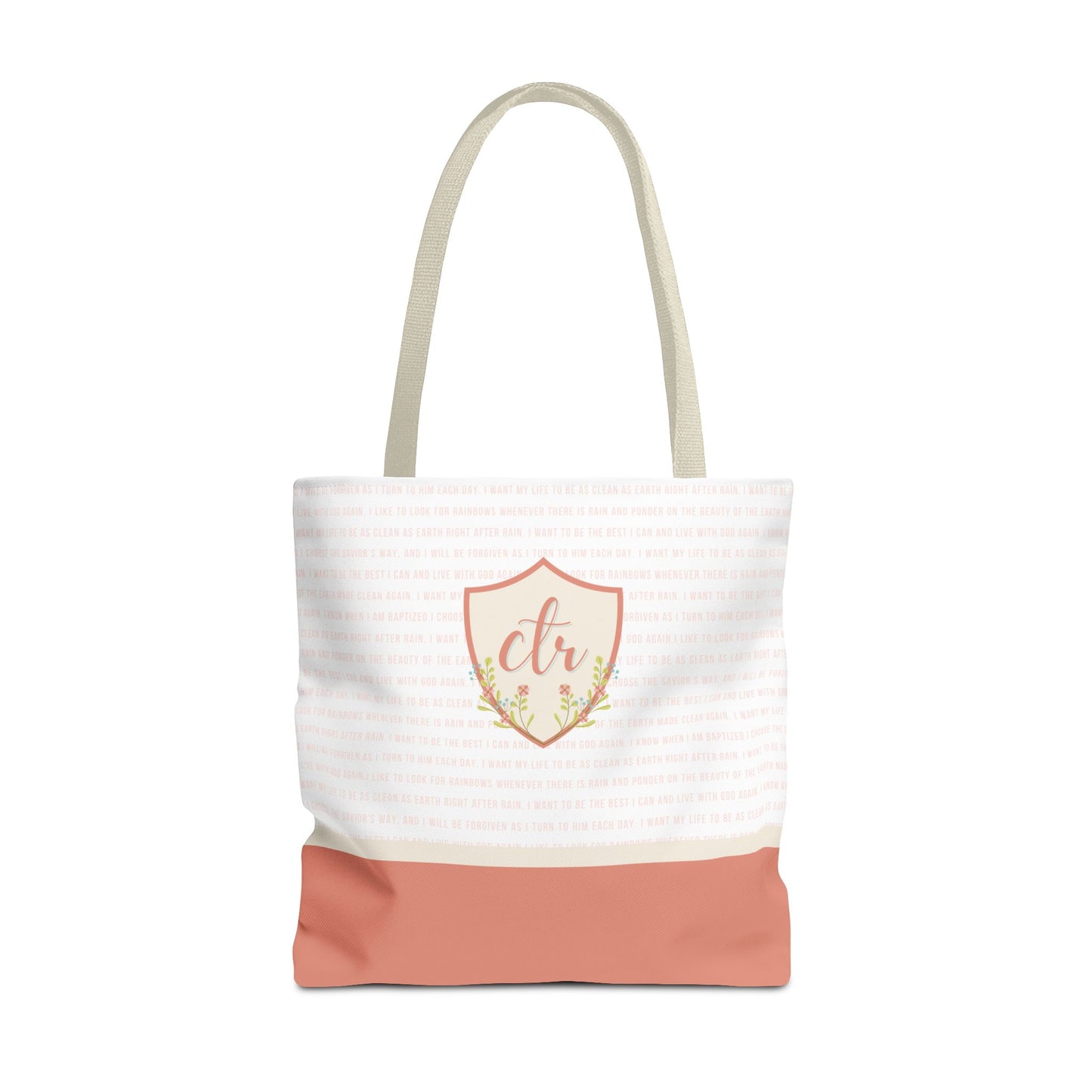 CTR Pink Baptism Primary Tote Bag - Choose the Right LDS  scripture Baptism Bag