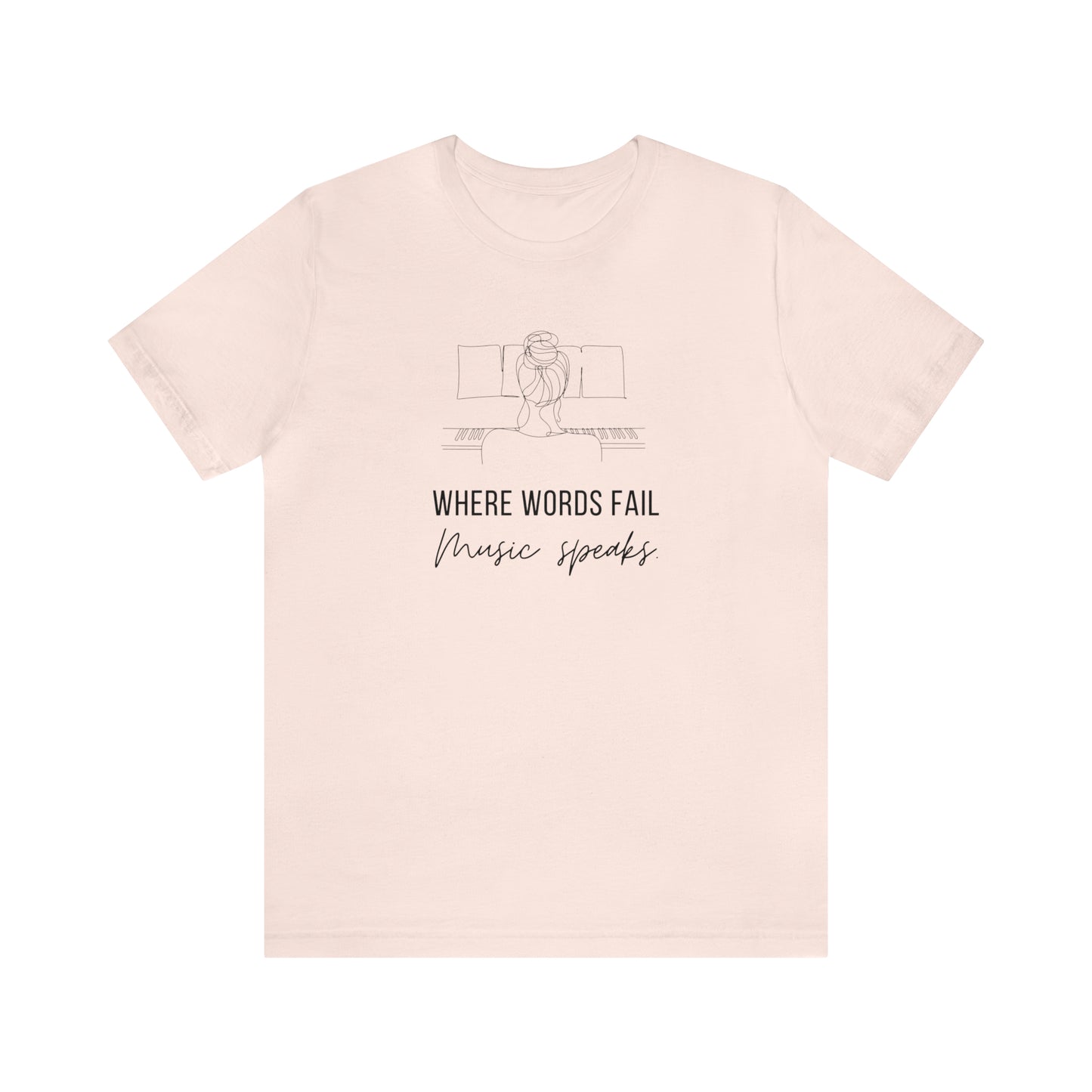 Music Speaks Piano Female Tee Light Colors