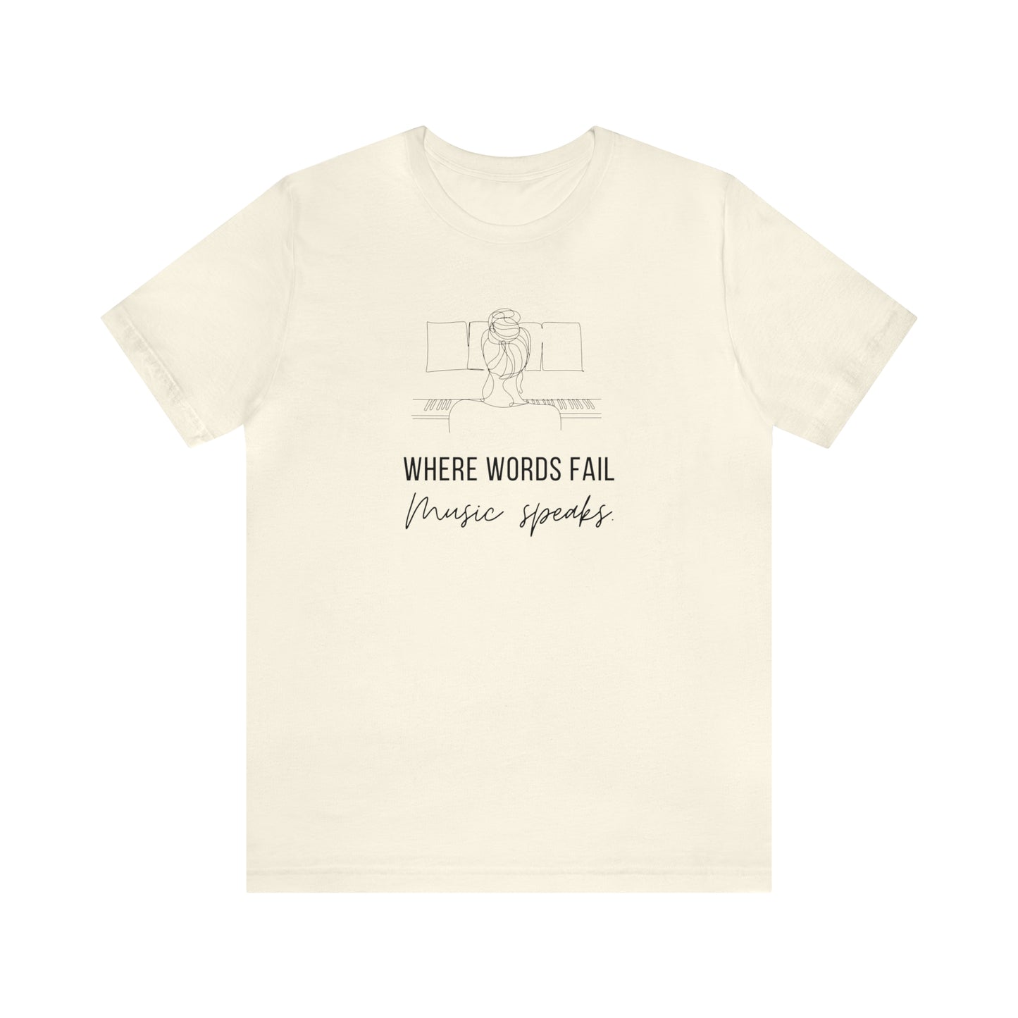 Music Speaks Piano Female Tee Light Colors
