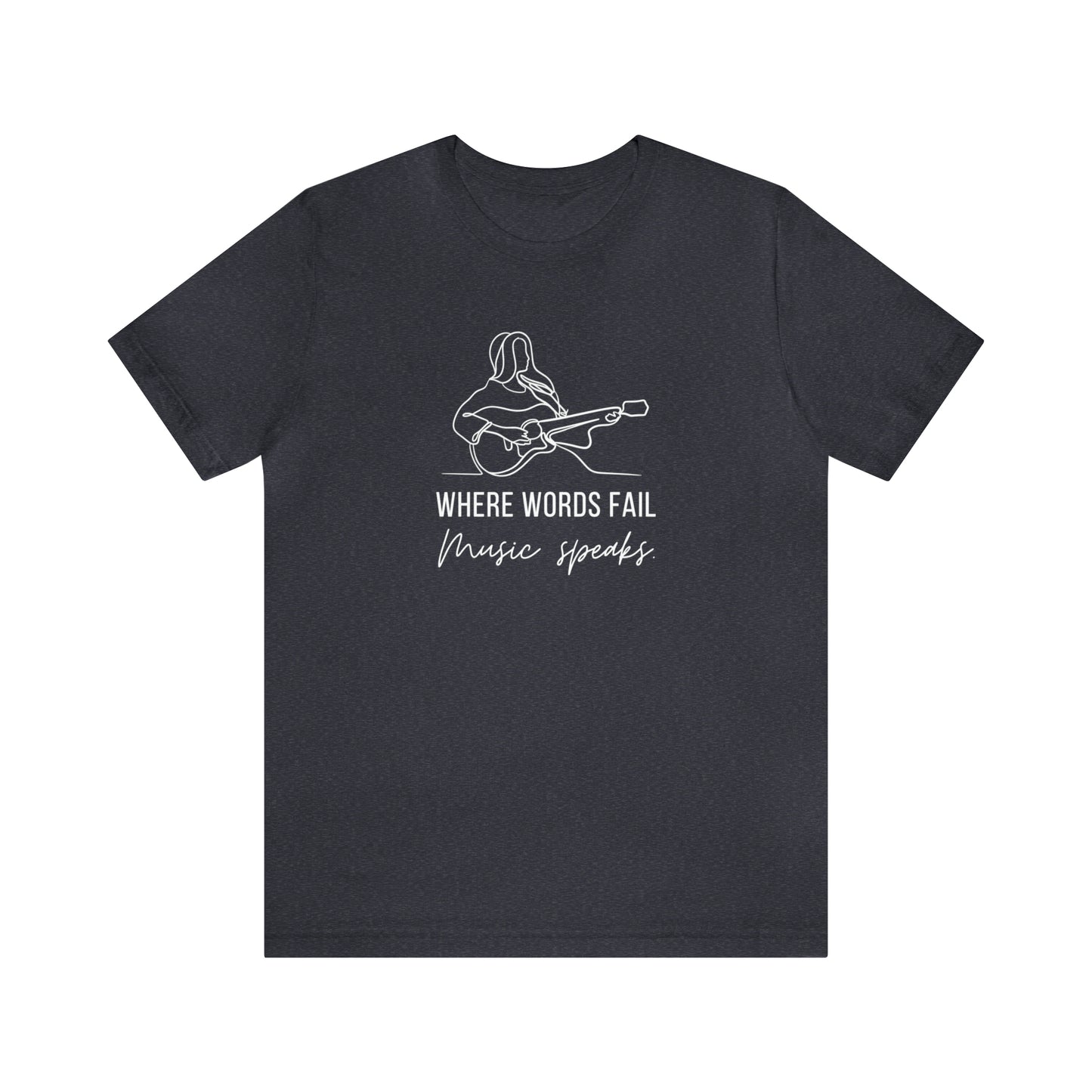 Music Speaks Guitar Female Tee Dark Colors