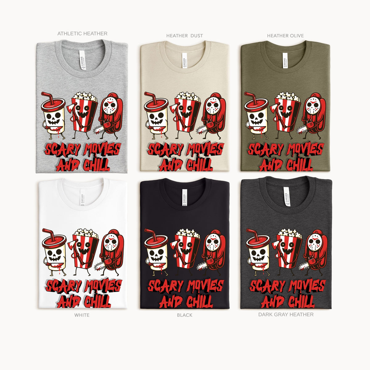 Halloween Scary Movie and Chill Adult/Youth Light Weight Shirt