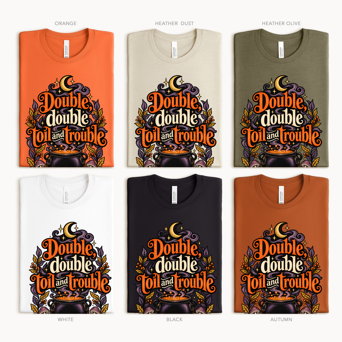 Halloween Double Double Toil and Trouble Adult/Youth Light Weight Shirt