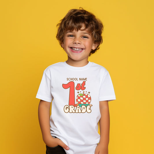 Retro Apple Customizable Grade Short Sleeve Youth and Adult Tee