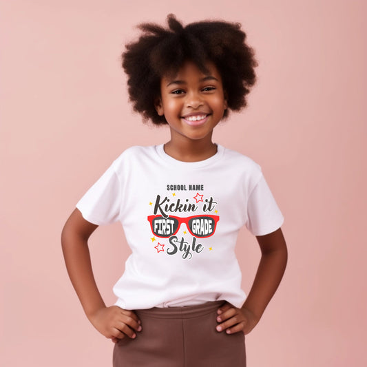 Kickin' it in Style Customizable Grade Short Sleeve Youth and Adult Tee