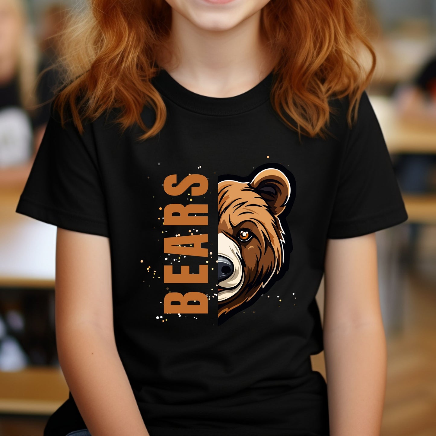 Youth Short Sleeve T-Shirt - Team School Bears Lions Print