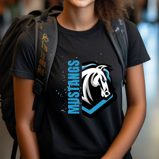 Mustangs Mascot Unisex Short Sleeve T-Shirt
