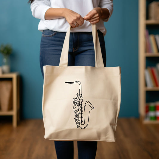 Music Saxophone Tote Bag