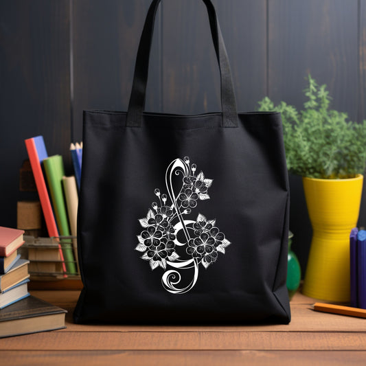 Music Treble Clef Tote Bag