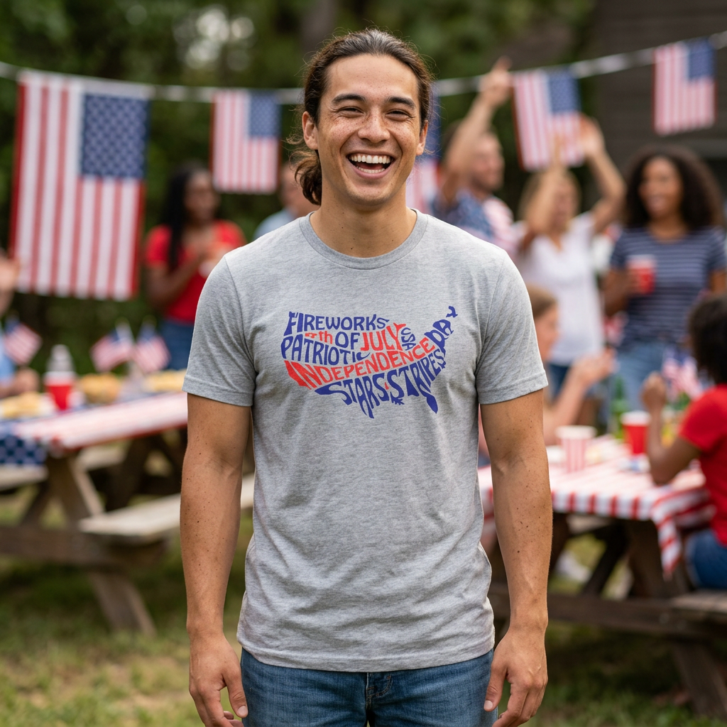 Patriotic USA Word Bubble T-Shirt