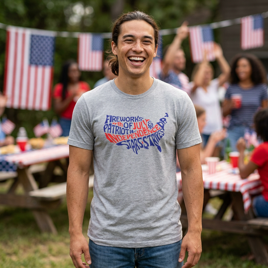 Patriotic USA Word Bubble T-Shirt