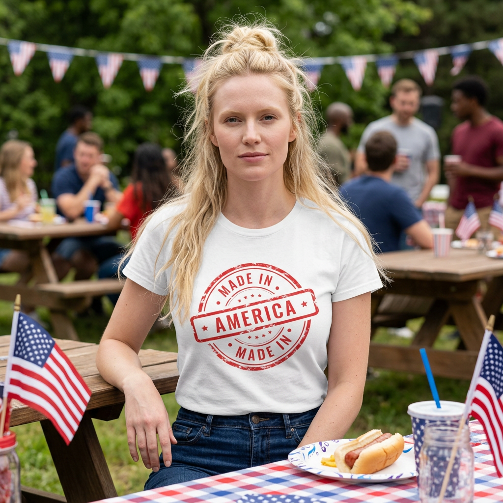 Patriotic Made in America Distressed T-Shirt