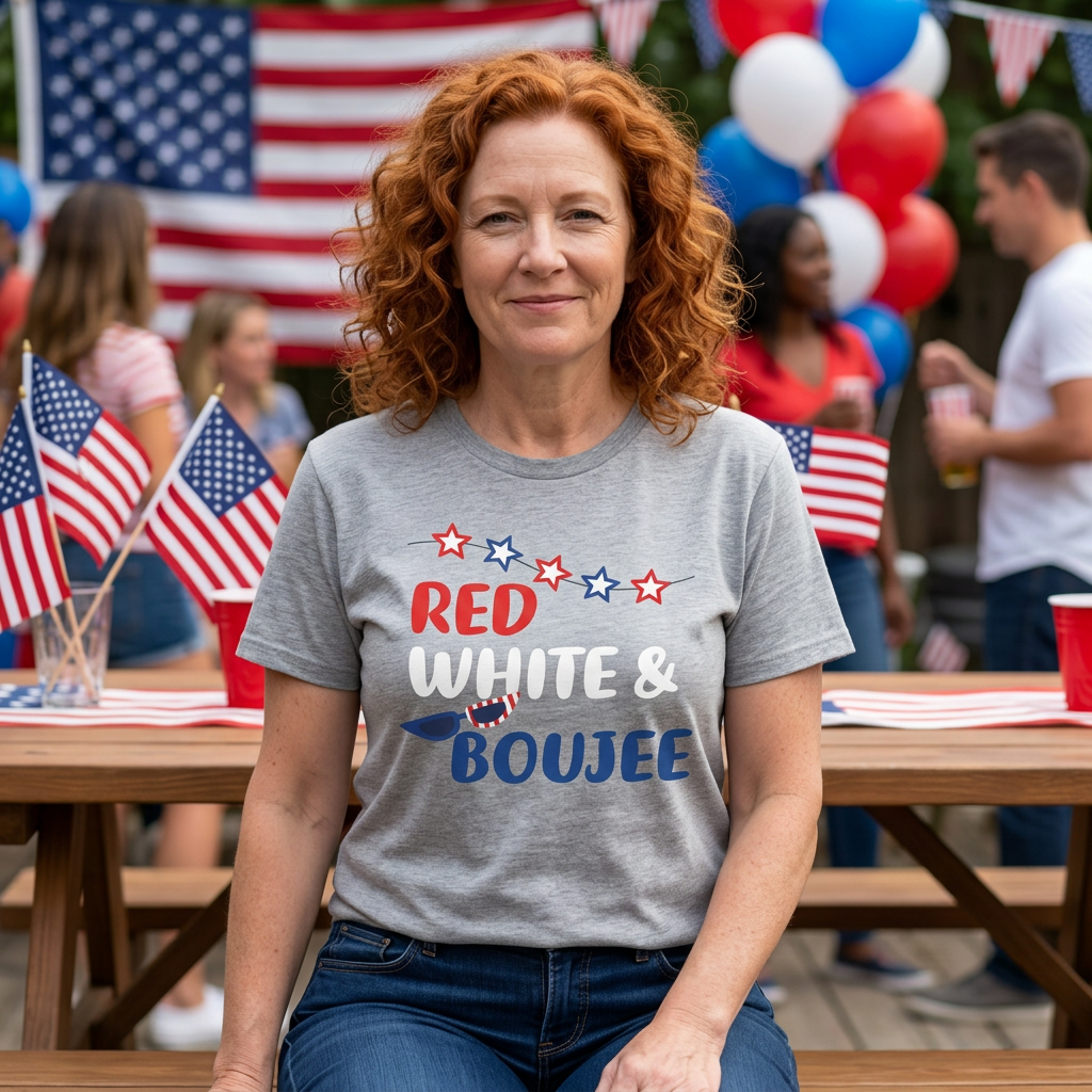 Patriotic Red White and Boujee T-Shirt