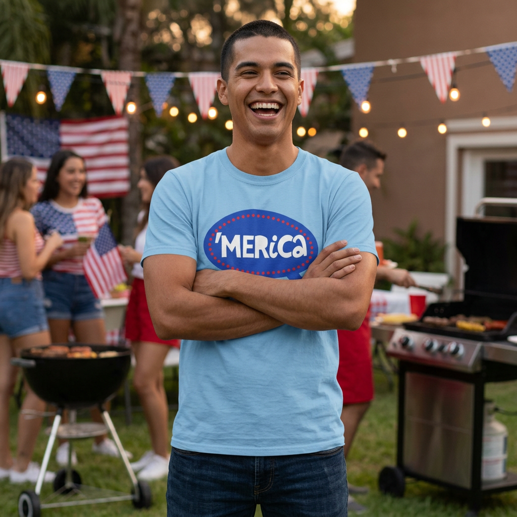'merica Patriotic Tee — American Flag Graphic Shirt