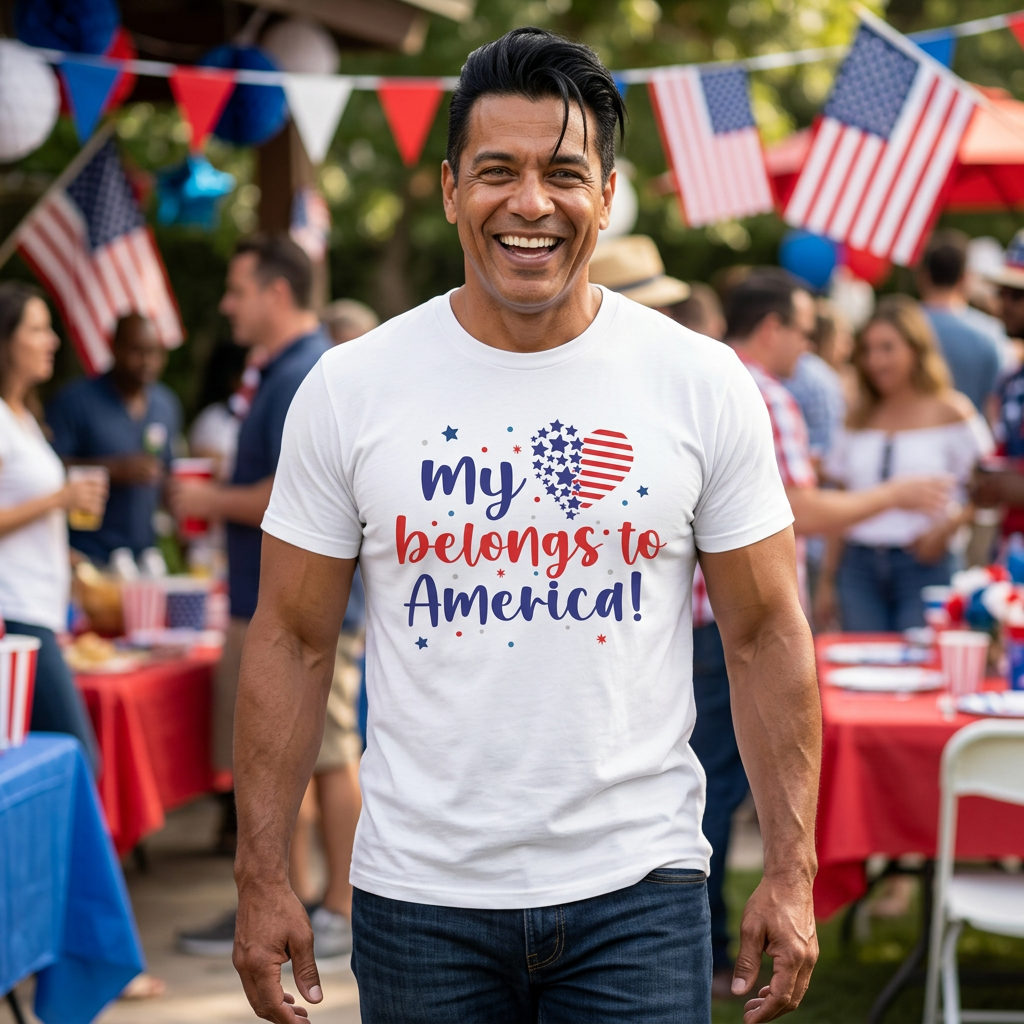 Patriotic My Heart Belongs to America T-Shirt