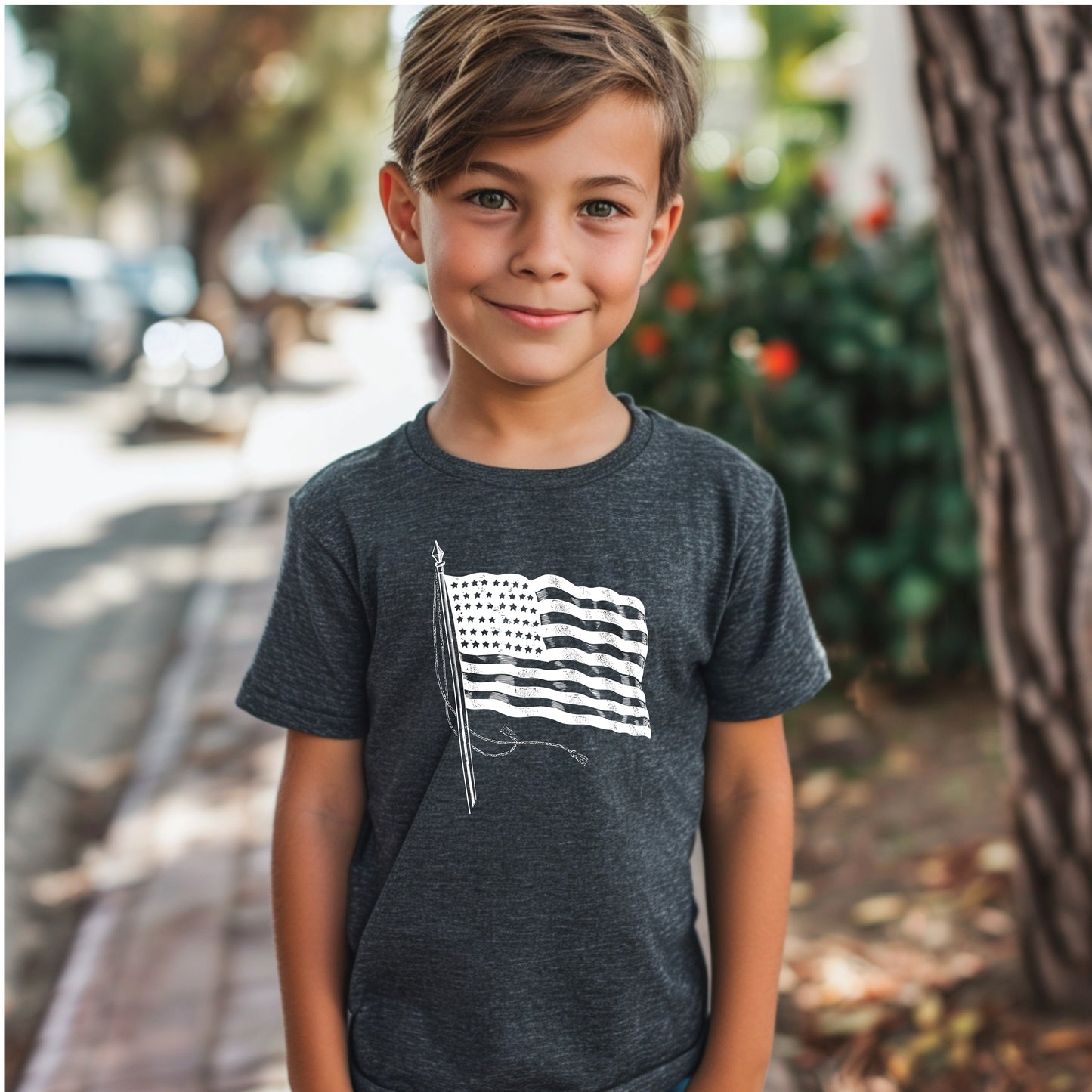 Patriotic American Flag Youth Tee