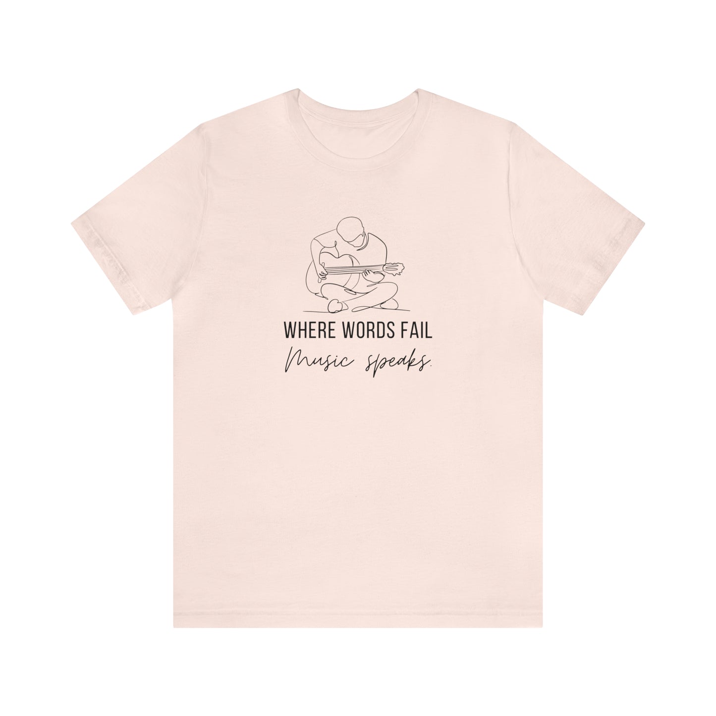 Music Speaks Guitar Male Tee Light Colors