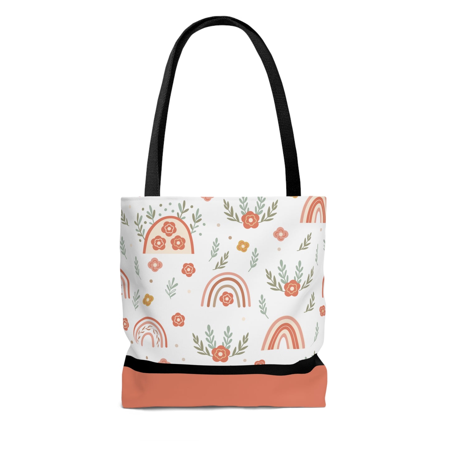 LDS Christian Scripture Church Baptism Kids Tote Bag Floral Rainbow