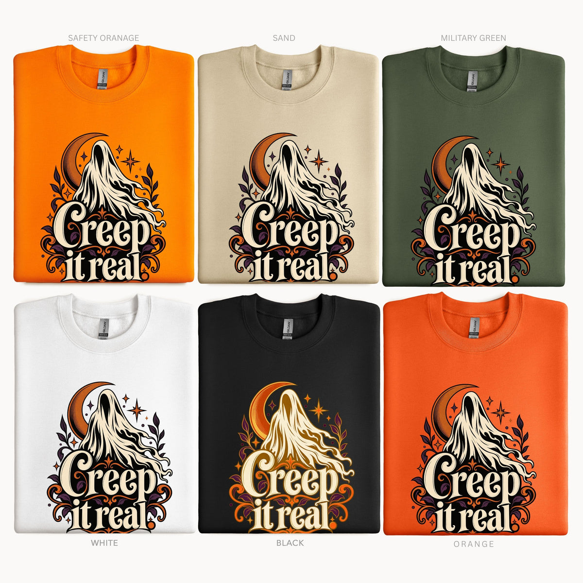 Halloween Creep it Real Boho Pullover Sweatshirt