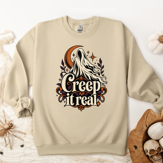 Halloween Creep it Real Boho Pullover Sweatshirt