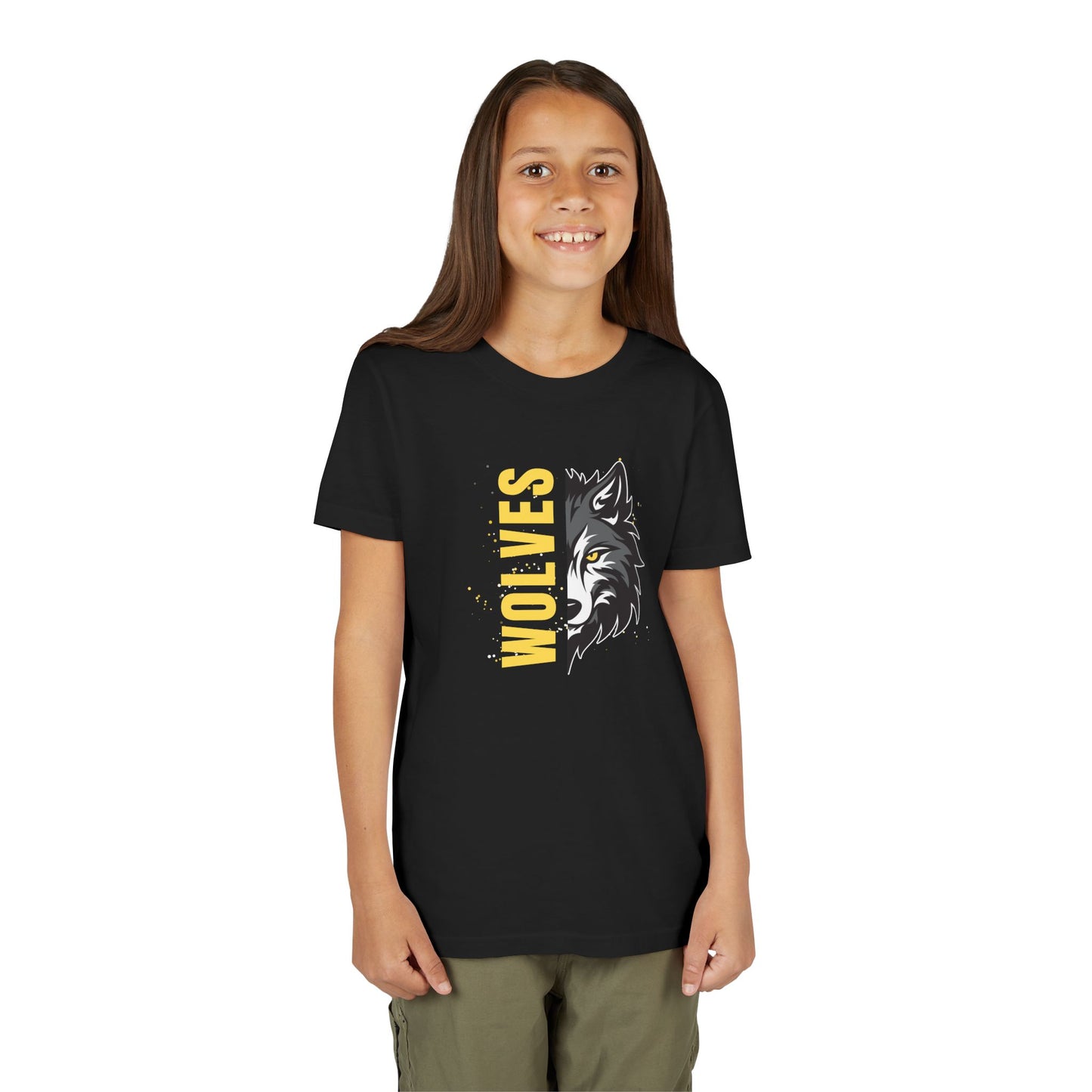 Youth Short Sleeve T-Shirt - Team School Mascot Wolves Print