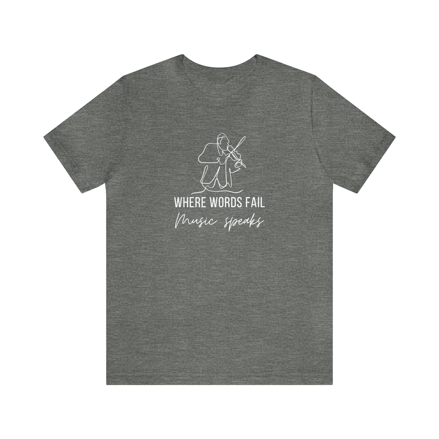 Music Speaks Violin Male Tee Dark Colors